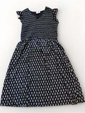 Plus Size Maxi Dress Sz 2X Lea Black Smocked Flutter Ruffle Sleeve 100% Cotton